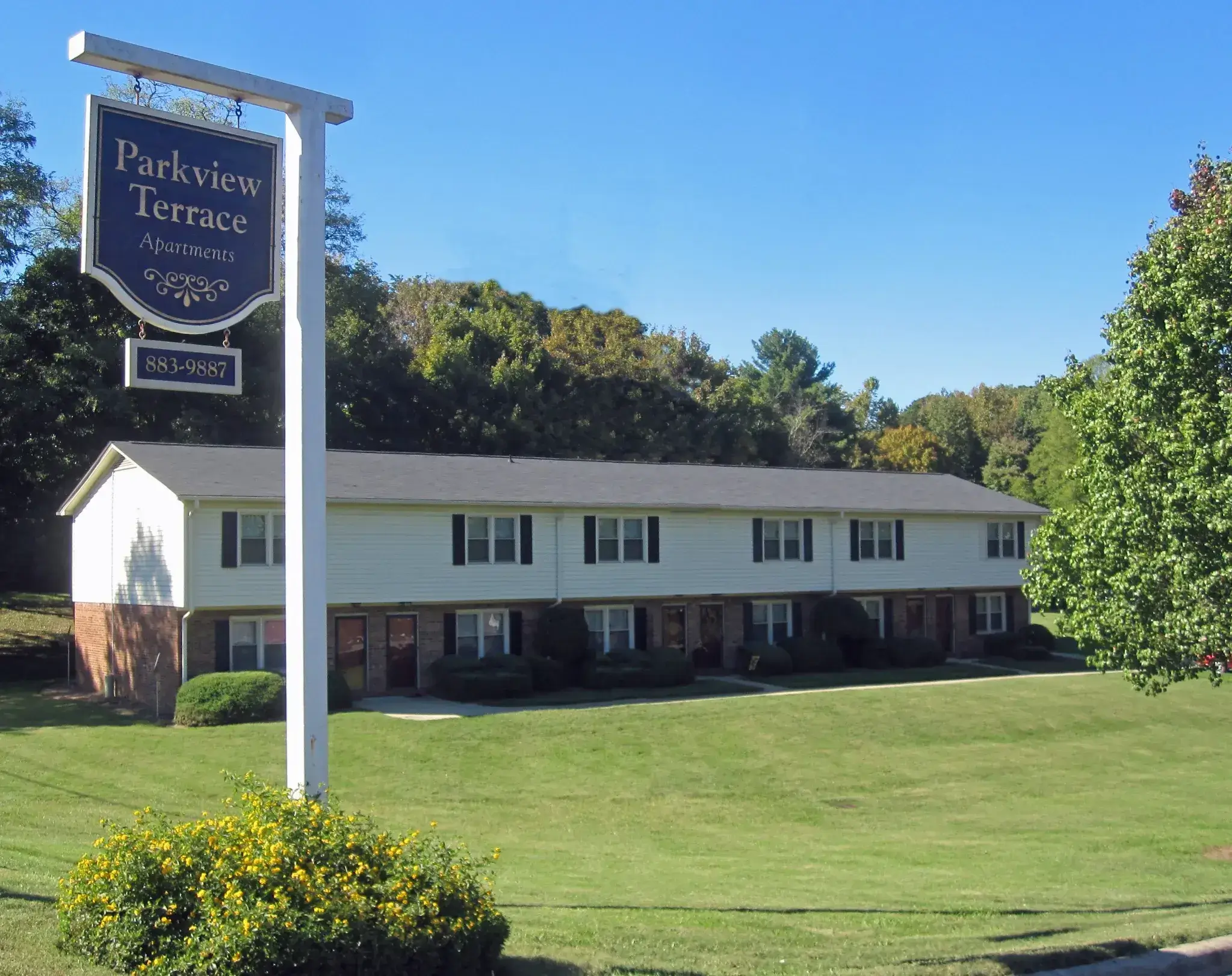 Sign with building in background Parkview Terrace - Sign with building in background